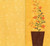 Orange Flowers, Yellow Oval on Brown Thanksgiving Card for Sister and Brother-in-Law: Partially Open