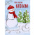 Snowman with Red Hat, Scarf and Silver Foil Buttons Juvenile Christmas Card for Young Godchild: Merry Christmas, Godson!