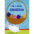 White Bunny Balancing Large Brown Basket on Feet : Gold Foil Eggs Juvenile Easter Card for Young Grandson: For a Special Grandson