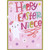 White Bunny Holding Carrot : Flowers, Sun, Rainbows : Pink Background Juvenile Easter Card for Young Niece: Happy Easter, Niece