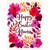 Red and Pink Flowers, Yellow and Purple Leaves on White Background Nana Easter Card: Happy Easter, Nana