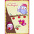 Two Cute Owls in Tree : Pink Butterfly Juvenile / Kids Tri Fold Graduation Congratulations Card for Granddaughter with Stickers: You’re Graduating, Granddaughter!