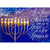 Light of the Menorah on Blue Hannukah Card: Let the Lights of the Menorah warm our Hearts with the Joy of Hanukkah