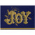 Joy : Gold Foil Embossed Lettering on Deep Blue Box of 12 Christmas Cards: JOY