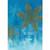 Gold Foil Snowflake on Blue Christmas Card: Blessings to You