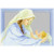 Mary Holding Jesus with Silver Foil: Helen Kunic Box of 16 Religious Christmas Cards