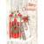 Red and White Sleds with Bows and Wreath Christmas Card: Merry Christmas