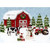 Cow, Snowman, Red Tractor and Red Barn Christmas Card