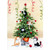 Cats Playing with Ornaments in Tree Christmas Card