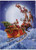 Santa Flying Sleigh Across Full Moon Tri-Fold Panorama Christmas Card: Inside