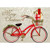 Christmas Cruiser Red Bicycle : Marla Shega Embossed Gold Foil Christmas Card: Merry Christmas