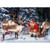 Reindeer Treat Time with Santa : Liz Goodrick-Dillon Deluxe Glitter Christmas Card
