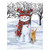 Cat Snowman with Red Winter Hat and Scarf Christmas Card