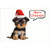 Santa Pups Terrier Blank Cute Dog Christmas Card: Merry Christmas