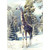 Giraffe Walking : Snow Covered Trees Box of 12 Christmas Cards