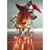 Puppy Wearing Santa Hat : Wrapped in Light String Funny / Humorous Dog Christmas Card
