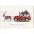 Deer Pulling Santa in Station Wagon Box of 12 Christmas Cards: Santa's Comin' to Town!