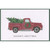 Red Pickup Truck Transporting Tree Christmas Card: Season's Greetings