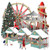 Village with Christmas Tree and Ferris Wheel 3D Zig Zag Fold Out Laser Cut Christmas Card