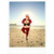 Santa Yoga Pose on Beach Funny Warm Weather Christmas Card
