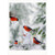 Small Red Birds and Small Snowman Cute Christmas Card