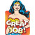 Wonder Woman Great Job Die Cut Foil Superhero Congratulations Card For Girls: GREAT JOB!