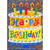 Orange and Yellow Cake on Holographic Foil Juvenile Birthday Card for Kids : Children: Happy Birthday!