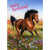 Running Stallion in Meadow Juvenile Birthday Card for Kids : Children: Happy Birthday!