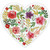 Floral Heart Die Cut Flower Blank Note Card