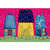 Three Colorful Patterned Houses Nicole Tamarin Patchwork New Home Congratulations Card