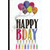 Six Colorful Balloons with Black and Gold Edge Michele Frusciano Two Twenty Two Birthday Card: HAPPY BDAY