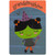 Cute Witch with Fuzzy Black Hair Die Cut Juvenile Short Fold Halloween Card for Granddaughter: granddaughter
