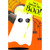 Ghost Cat Holding Green Sign Die Cut Juvenile Halloween Card for Special Boy: For A Special Boy - BOO!