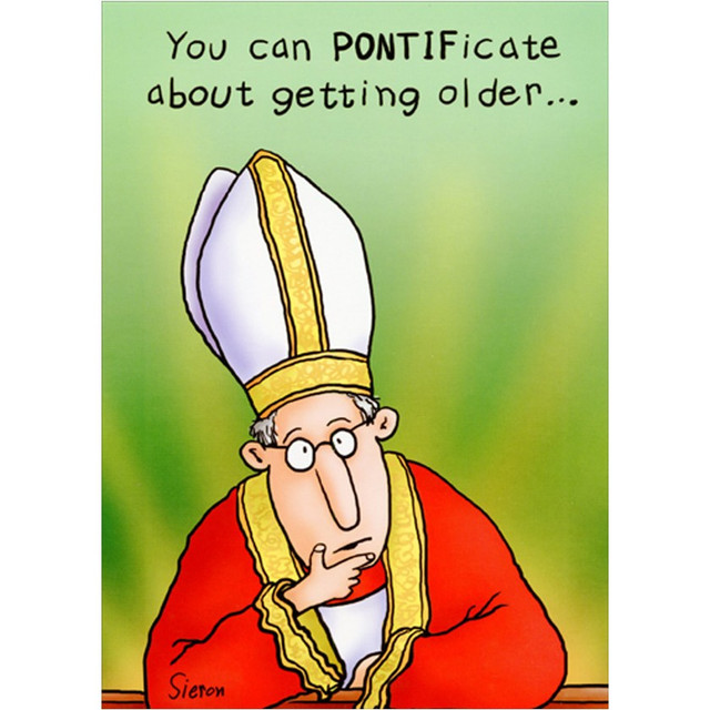 Man Wearing Mitre and Robes Funny / Humorous Masculine Birthday Card