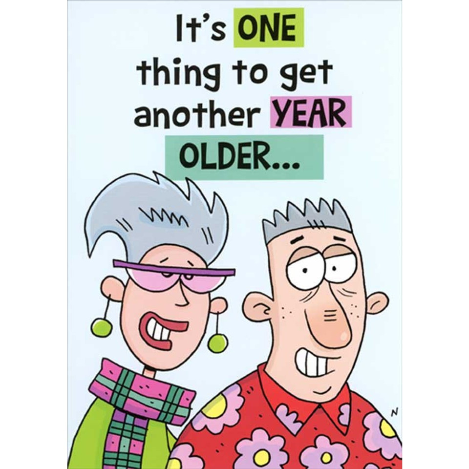 Stylish Older Couple Another Year Older Funny / Humorous Birthday Card ...