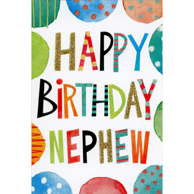 Colorful Birthday Text : Half Circles Border Birthday Card for Nephew ...