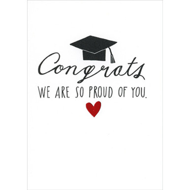 Congratulations Graduation Hat With Books Pink Floral Name Personalized  Card - Red Heart Print