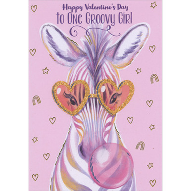 One Groovy Girl: Zebra with Colorful Stripes and Sunglasses
