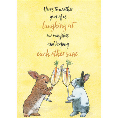 Two Rabbits Toasting with Carrot Cocktails Funny Birthday Card ...