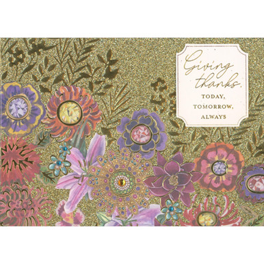 Give Thanks Today, Tomorrow, Always: Ornate Gold Foil Flowers with 3D ...