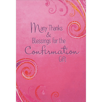 Sparkling Swirls on Vibrant Pink Background Package of 8 Confirmation ...
