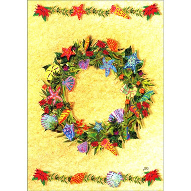 Shell Wreath Warm Weather Holiday Card | PaperCards.com