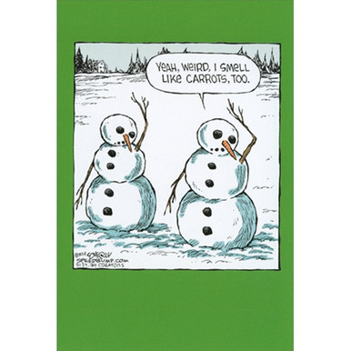 Smell Like Carrots Snowman Dave Coverly Humorous / Funny Christmas Card ...
