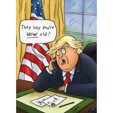 Donald Trump at Desk Funny Political Birthday Card | PaperCards.com