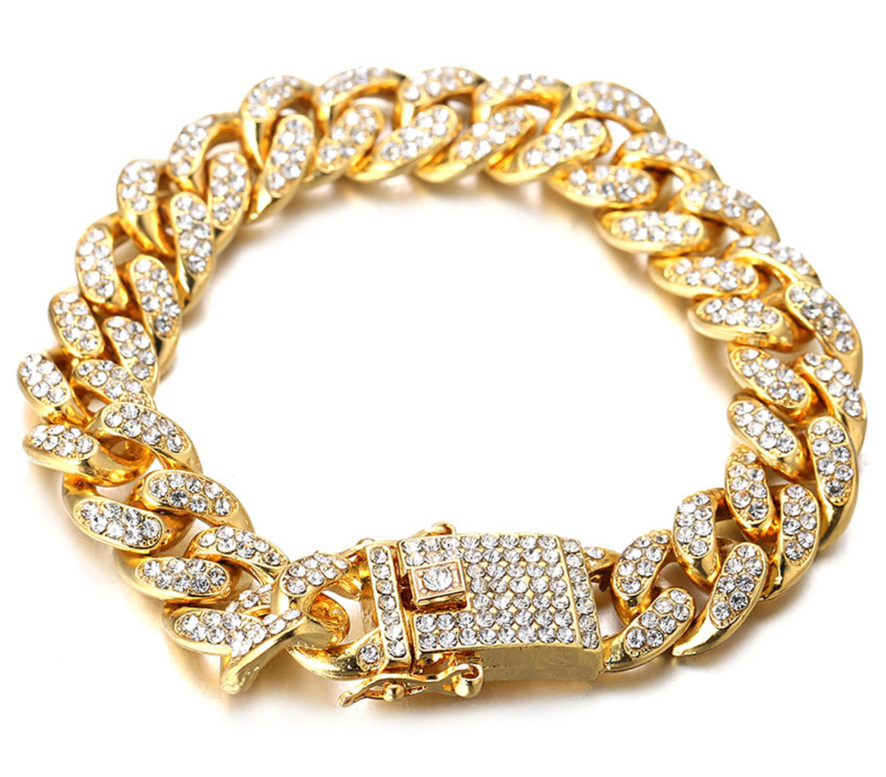 Halukakah Gold Chain for Men Iced Out 