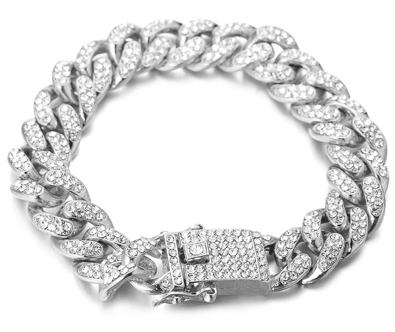 Lenus 10kt Yellow Gold Iced out bracelet Crystal Cuban linked chain  Necklace for Unisex 22.25ct at Rs 245000/piece | Gold Chains in Surat | ID:  2848946308148