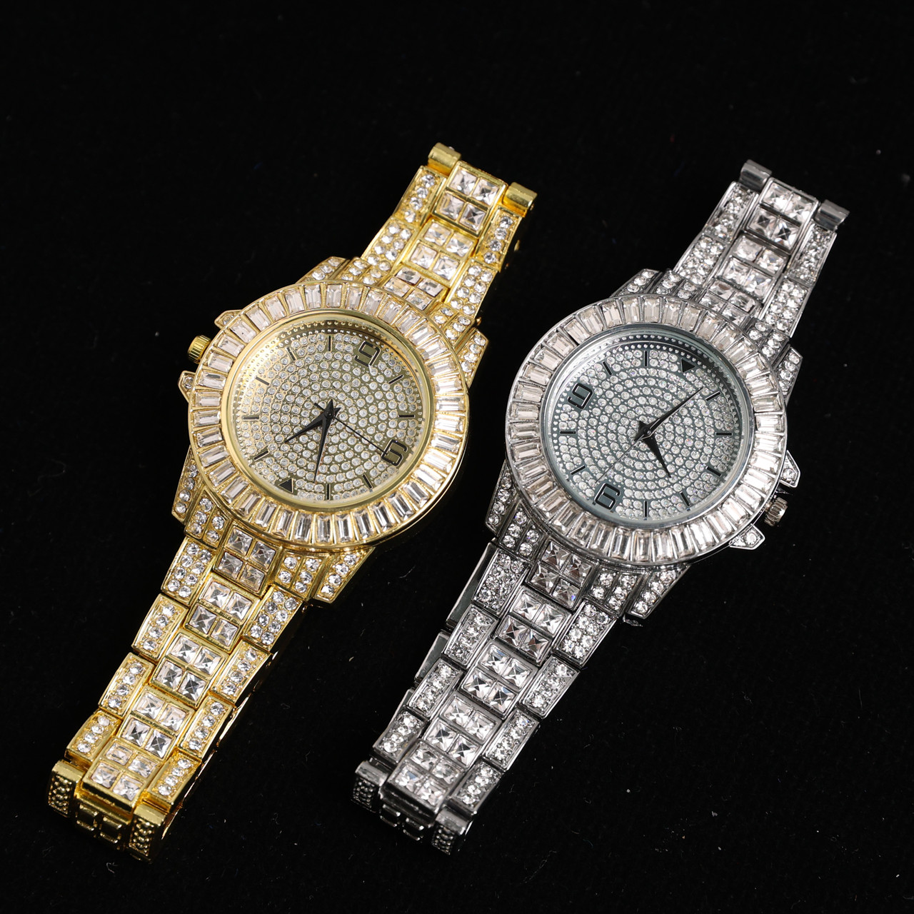 Halukakah Diamonds Gold Watch Iced Out,Men's 18K Real Gold