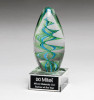 Blue and Green Egg Shaped Art Glass