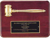 Piano Finish Plaque w/Gold Gavel