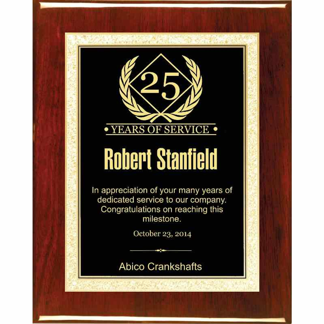 Years of Service Plaque-Black